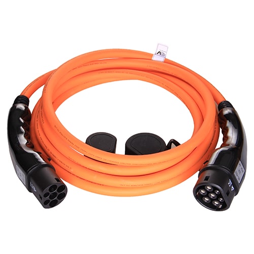 1-EV Type2 -> Type2 orange (3x32A) Cable de carga para vehículo eléctrico