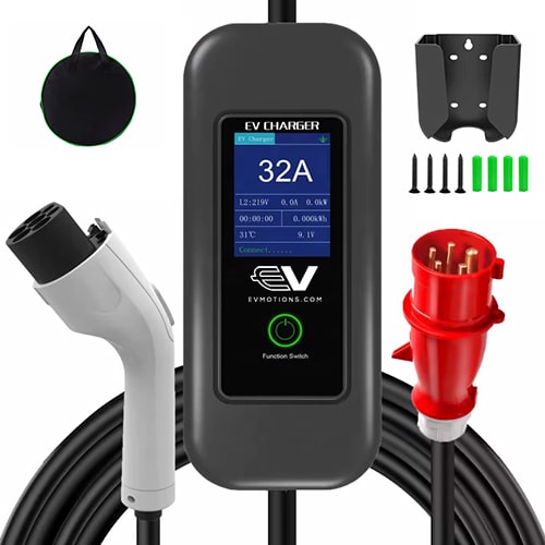 2-EVMOTIONS Delta EVSE Type2 (3x32A) Cavo di Ricarica per Auto Elettriche