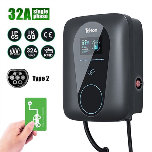 1-TEISON RFID Wallbox Type2 11kw Cable  EV Charger
